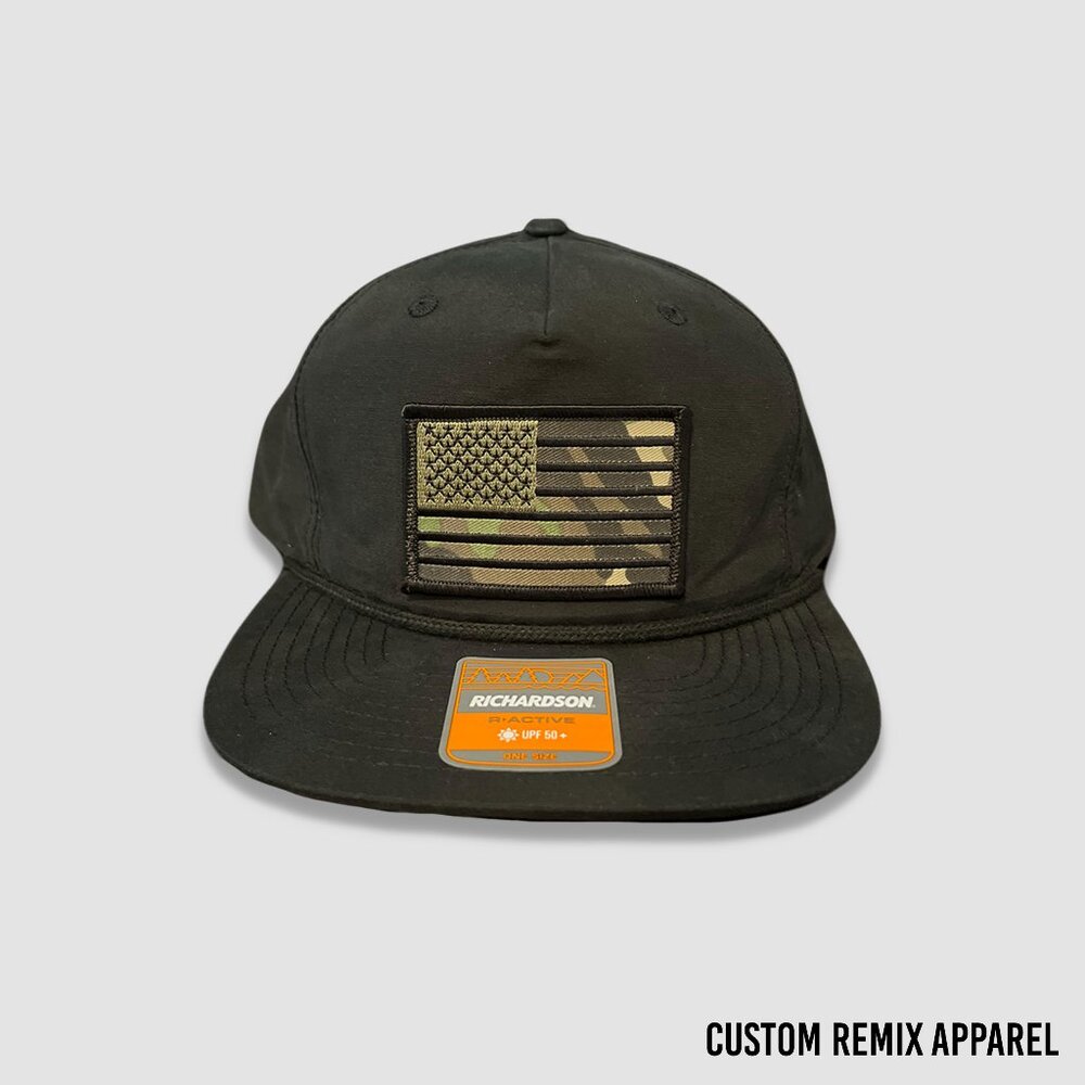 Custom Camo Flag Patch Snapback